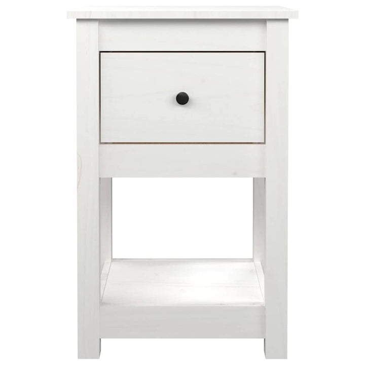 sengeborde 2 stk. 40x35x61,5 cm massivt fyrretræ hvid
