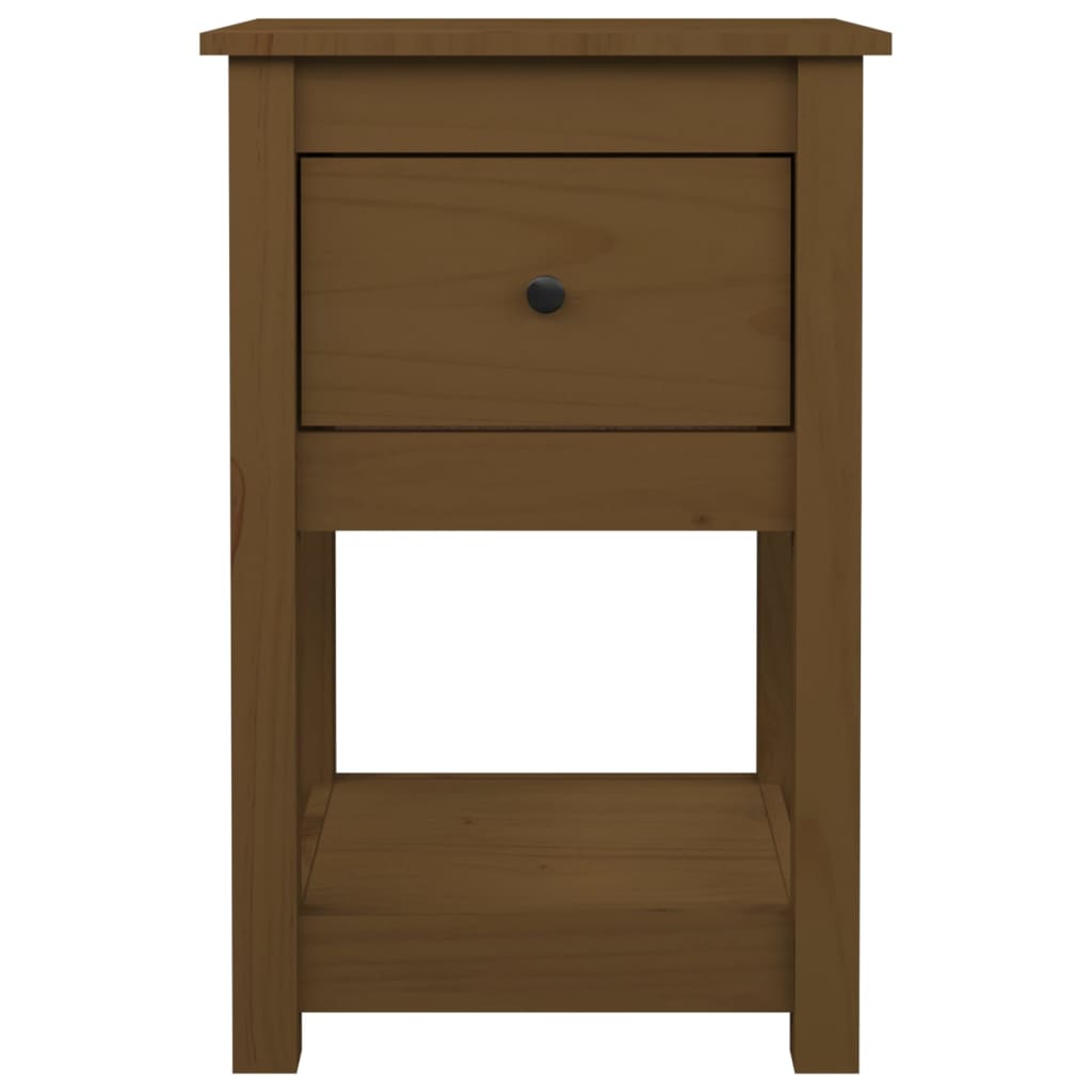 sengeborde 2 stk. 40x35x61,5cm massivt fyrretræ gyldenbrun