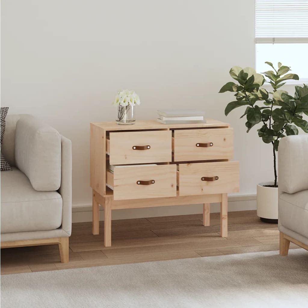 konsolskab 90x40x78 cm massivt fyrretræ