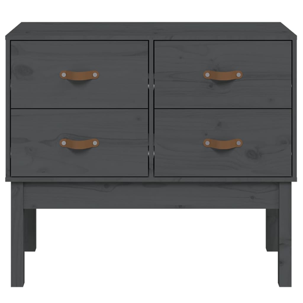 konsolskab 90x40x78 cm massivt fyrretræ grå