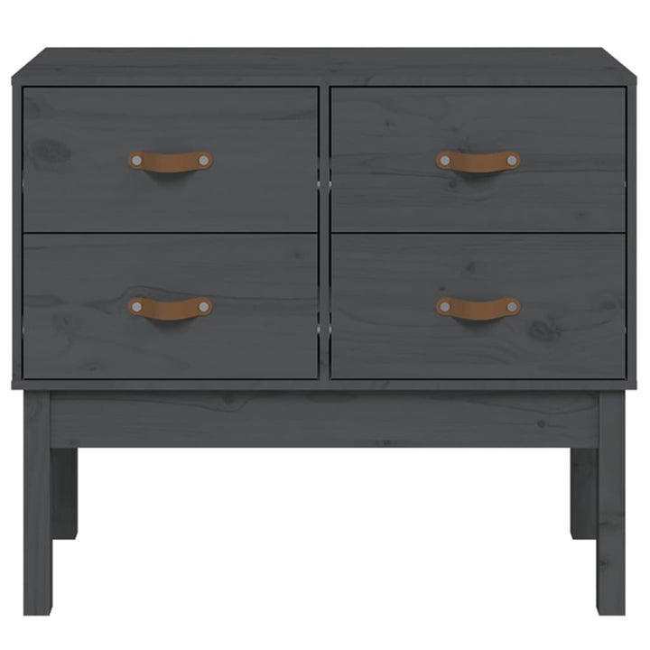 konsolskab 90x40x78 cm massivt fyrretræ grå