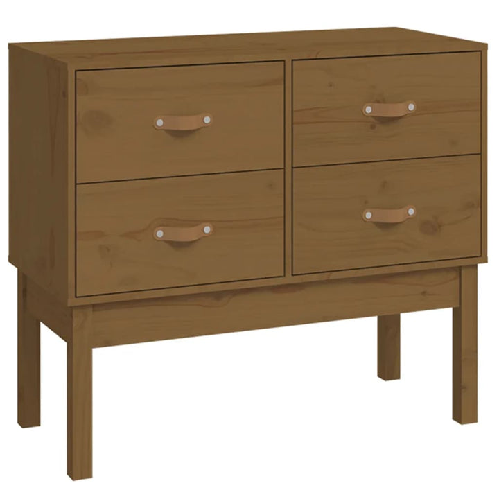 konsolskab 90x40x78 cm massivt fyrretræ gyldenbrun