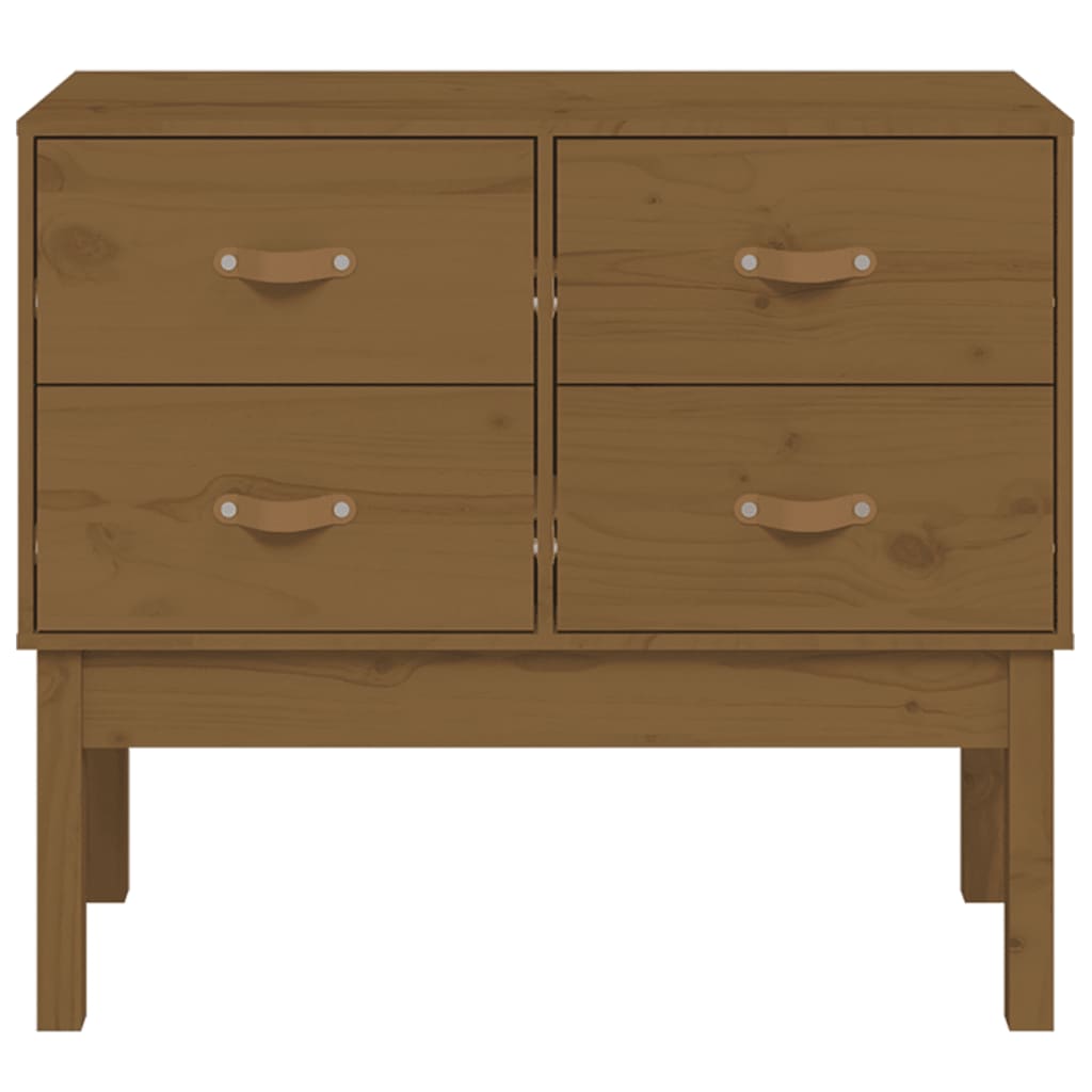 konsolskab 90x40x78 cm massivt fyrretræ gyldenbrun