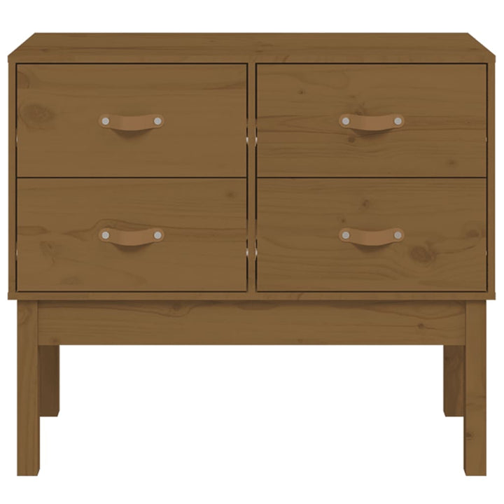 konsolskab 90x40x78 cm massivt fyrretræ gyldenbrun