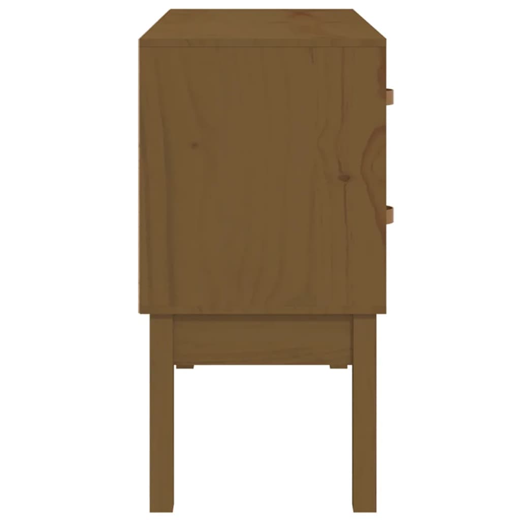 konsolskab 90x40x78 cm massivt fyrretræ gyldenbrun
