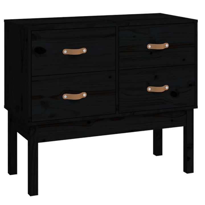 konsolskab 90x40x78 cm massivt fyrretræ sort
