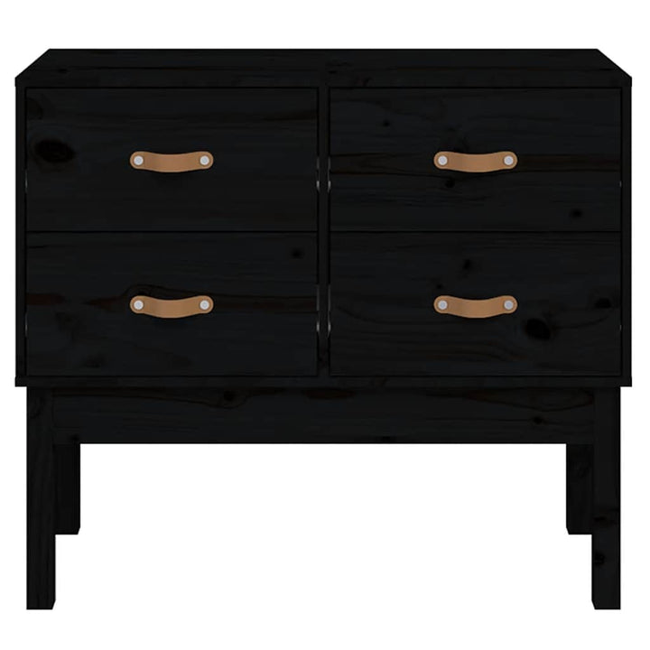 konsolskab 90x40x78 cm massivt fyrretræ sort