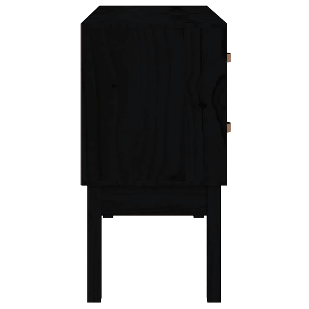 konsolskab 90x40x78 cm massivt fyrretræ sort