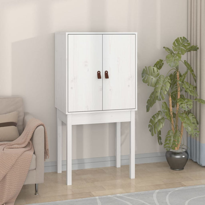 højskab 60x40x120 cm massivt fyrretræ hvid
