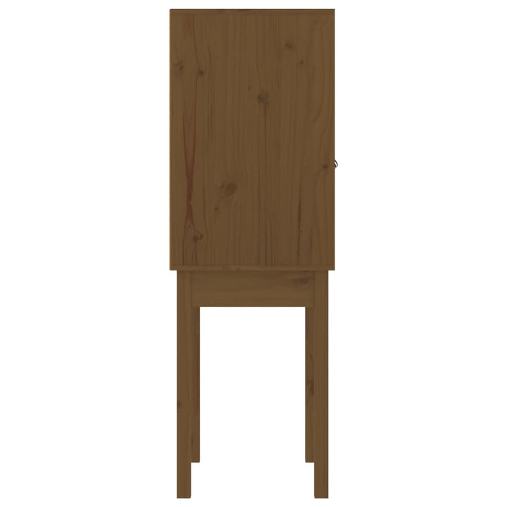 højskab 60x40x120 cm massivt fyrretræ gyldenbrun