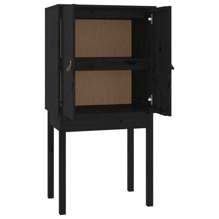 højskab 60x40x120 cm massivt fyrretræ sort