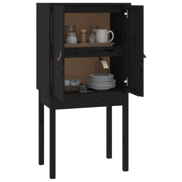 højskab 60x40x120 cm massivt fyrretræ sort