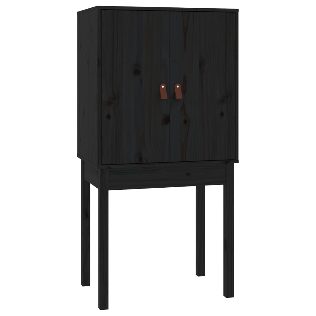højskab 60x40x120 cm massivt fyrretræ sort