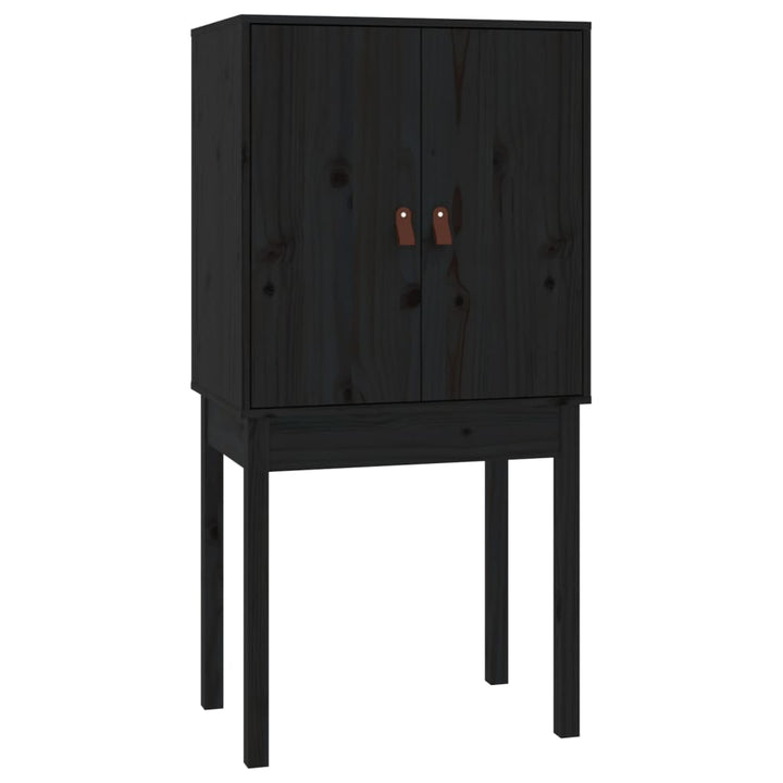 højskab 60x40x120 cm massivt fyrretræ sort