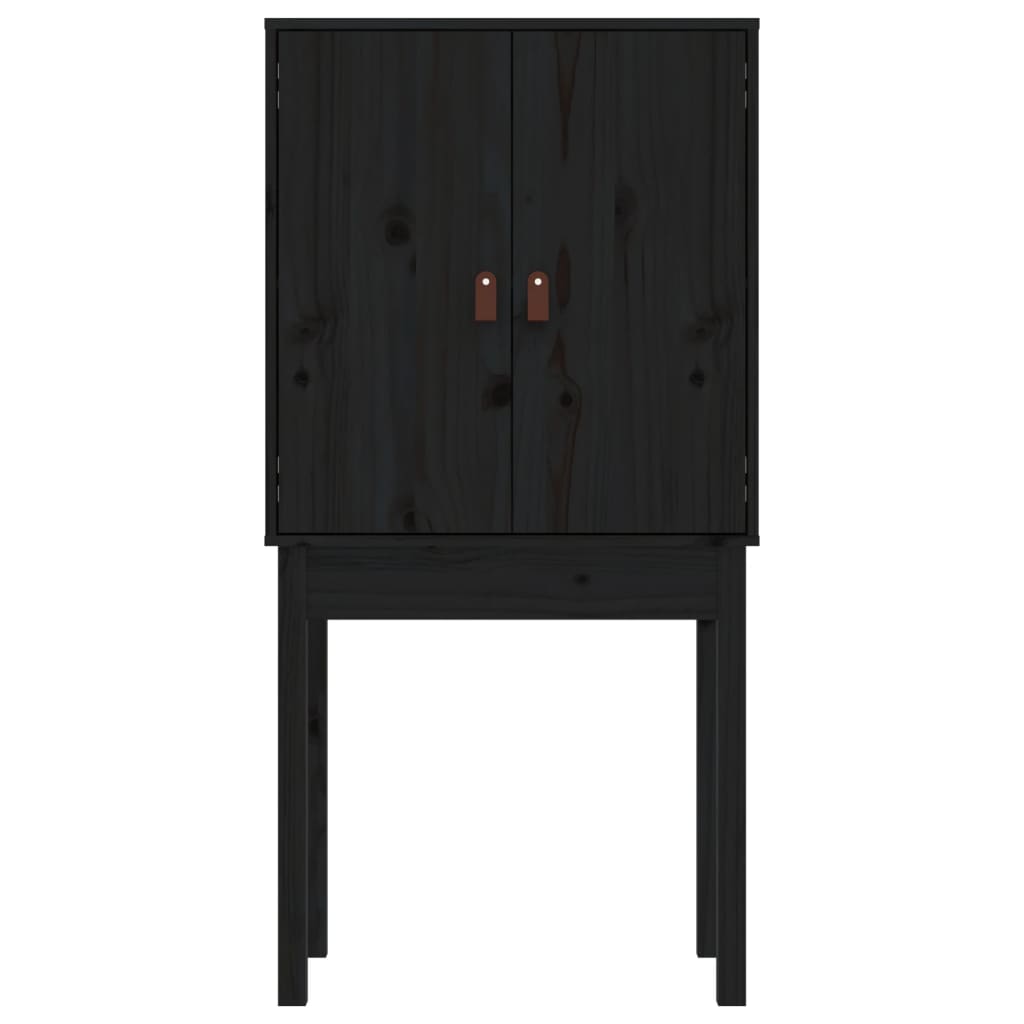 højskab 60x40x120 cm massivt fyrretræ sort