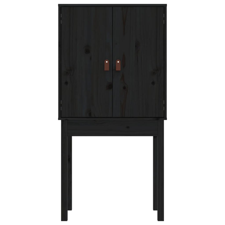 højskab 60x40x120 cm massivt fyrretræ sort