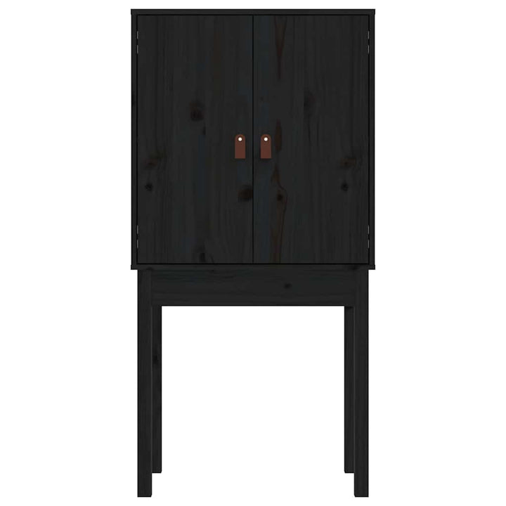 højskab 60x40x120 cm massivt fyrretræ sort