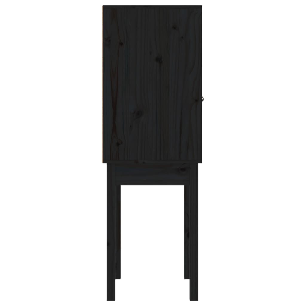 højskab 60x40x120 cm massivt fyrretræ sort