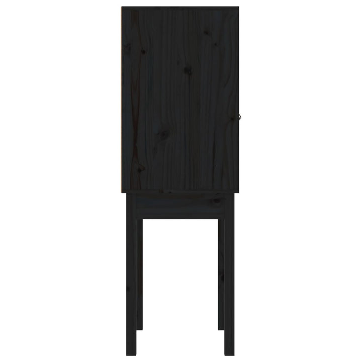 højskab 60x40x120 cm massivt fyrretræ sort