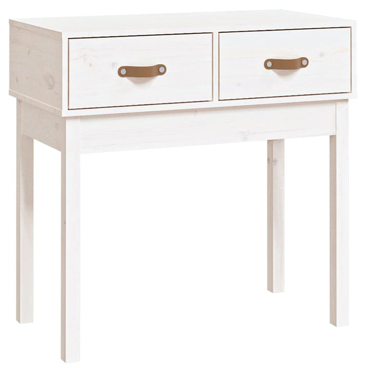 konsolbord 76,5x40x75 cm massivt fyrretræ hvid