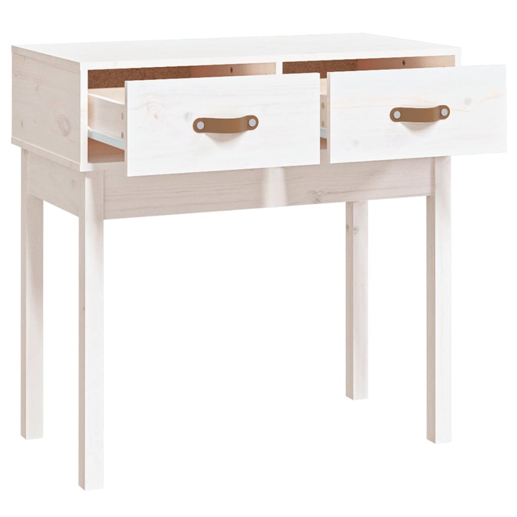 konsolbord 76,5x40x75 cm massivt fyrretræ hvid