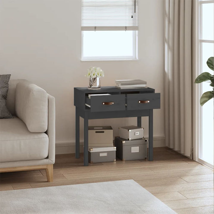 konsolbord 76,5x40x75 cm massivt fyrretræ grå