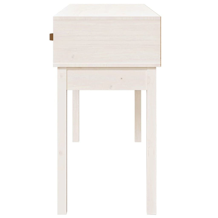 konsolbord 114x40x75 cm massivt fyrretræ hvid