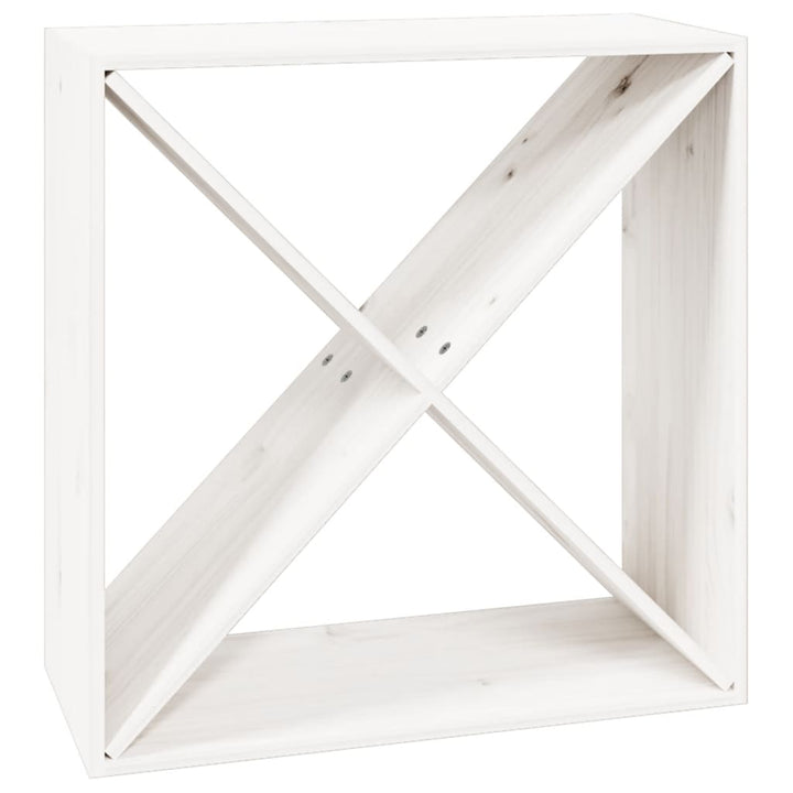 vinreol 62x25x62 cm massivt fyrretræ hvid