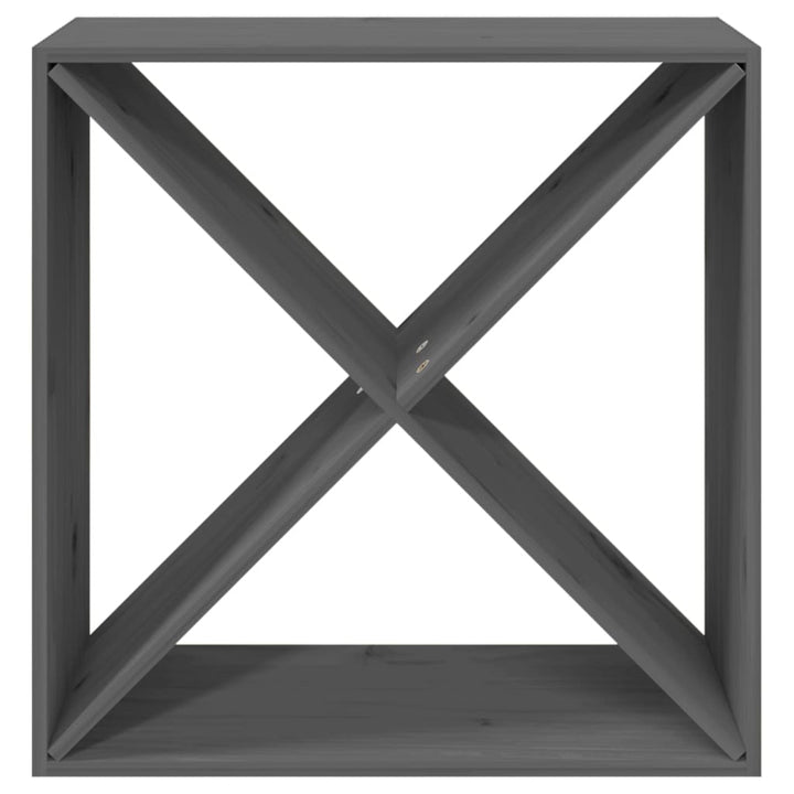 vinreol 62x25x62 cm massivt fyrretræ grå