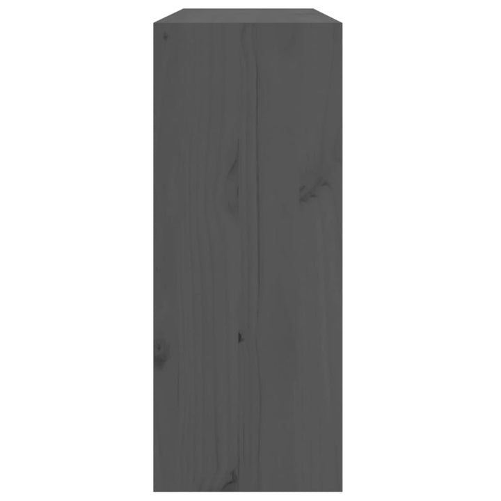 vinreol 62x25x62 cm massivt fyrretræ grå