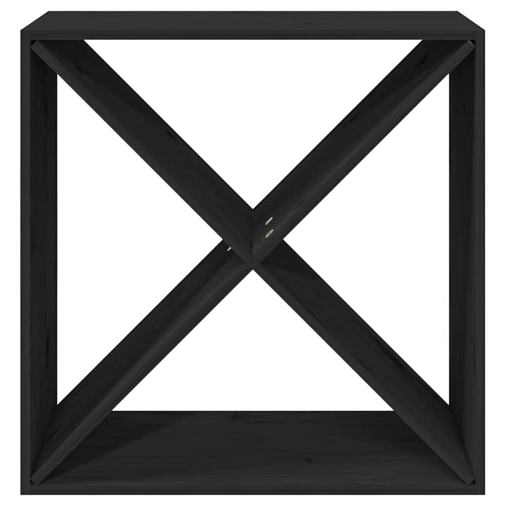 vinreol 62x25x62 cm massivt fyrretræ sort