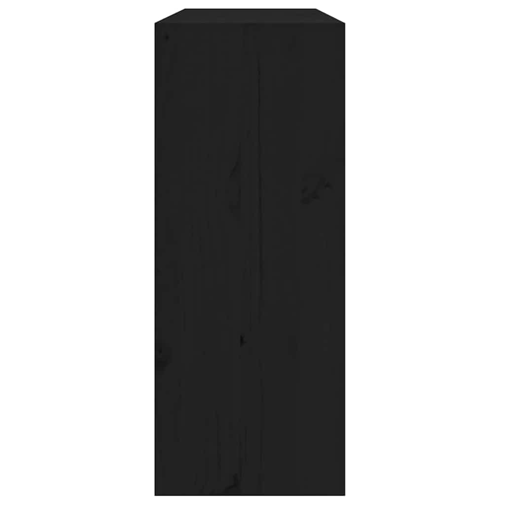 vinreol 62x25x62 cm massivt fyrretræ sort
