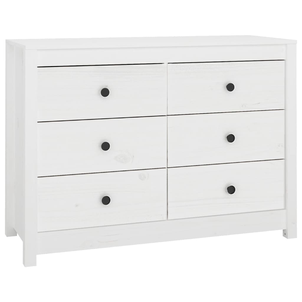 kommode 100x40x72 cm massivt fyrretræ hvid
