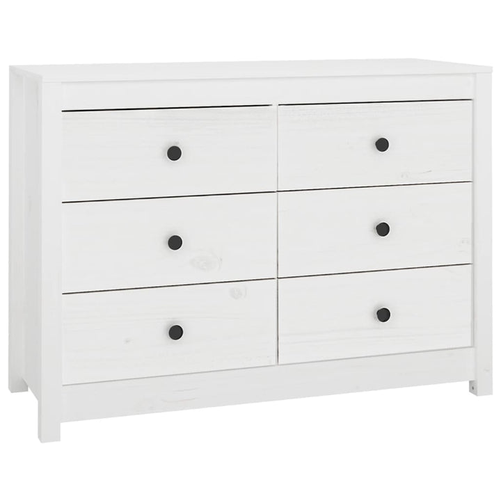 kommode 100x40x72 cm massivt fyrretræ hvid