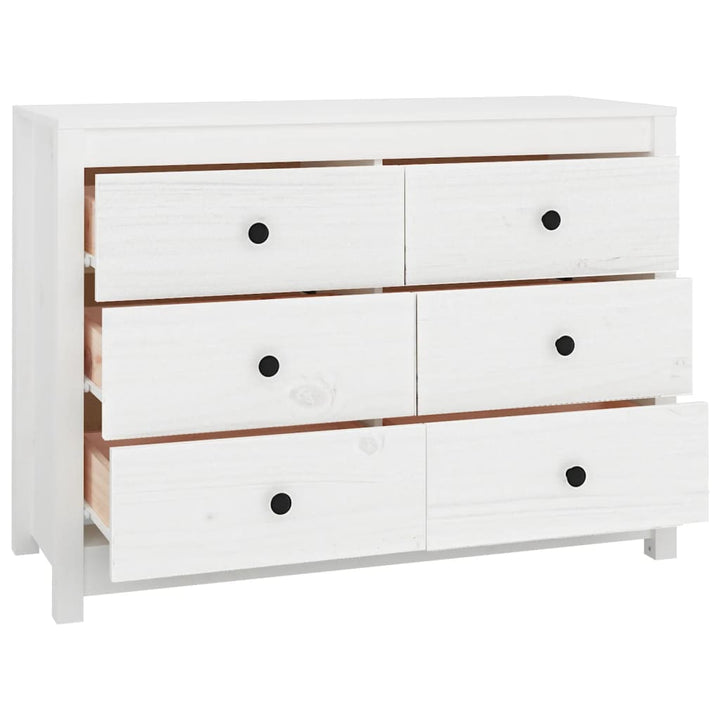 kommode 100x40x72 cm massivt fyrretræ hvid