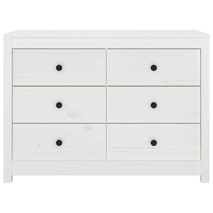 kommode 100x40x72 cm massivt fyrretræ hvid