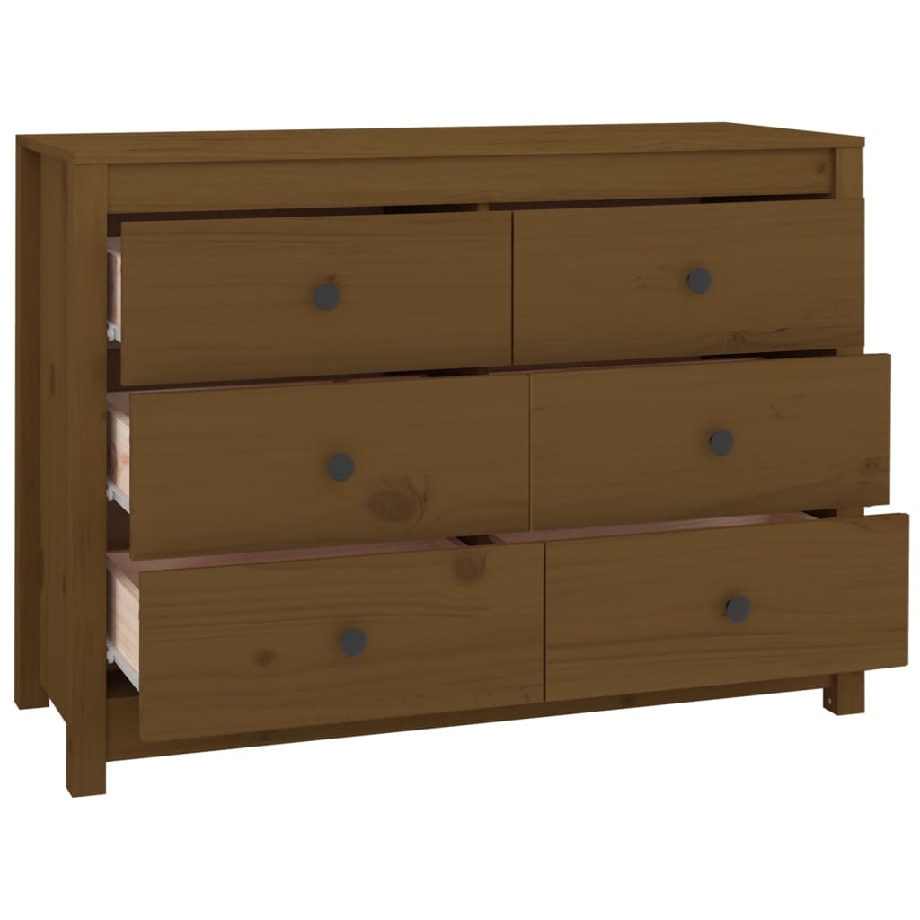 kommode 100x40x72 cm massivt fyrretræ gyldenbrun