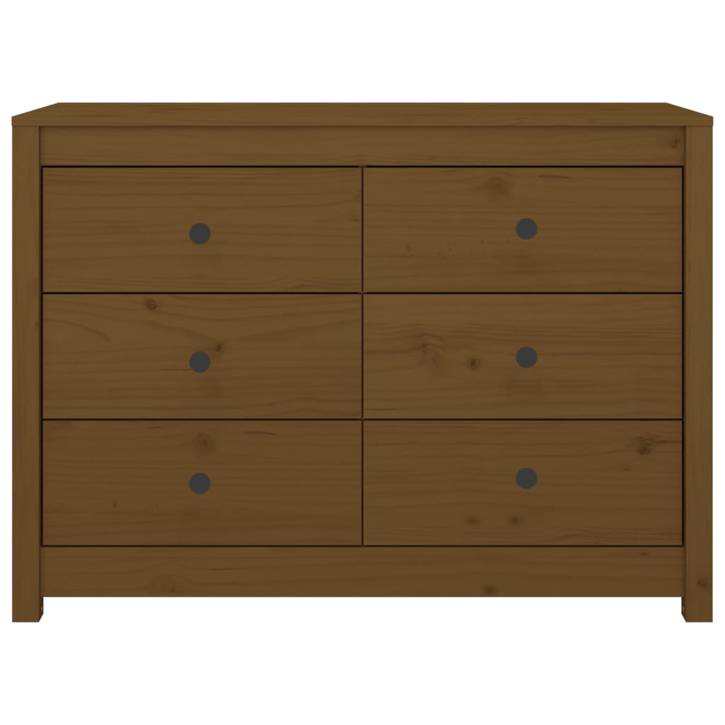 kommode 100x40x72 cm massivt fyrretræ gyldenbrun