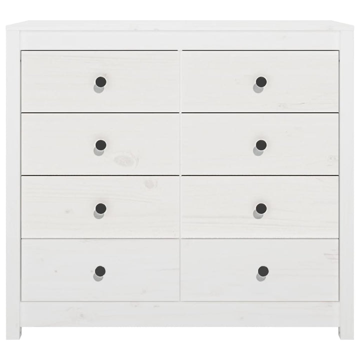 kommode 100x40x90 cm massivt fyrretræ hvid