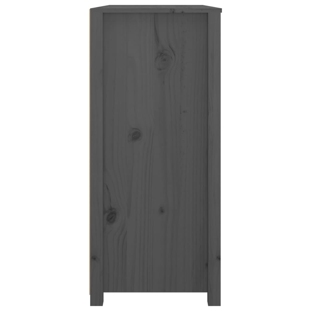 kommode 100x40x90 cm massivt fyrretræ grå