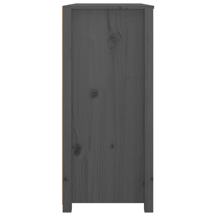 kommode 100x40x90 cm massivt fyrretræ grå