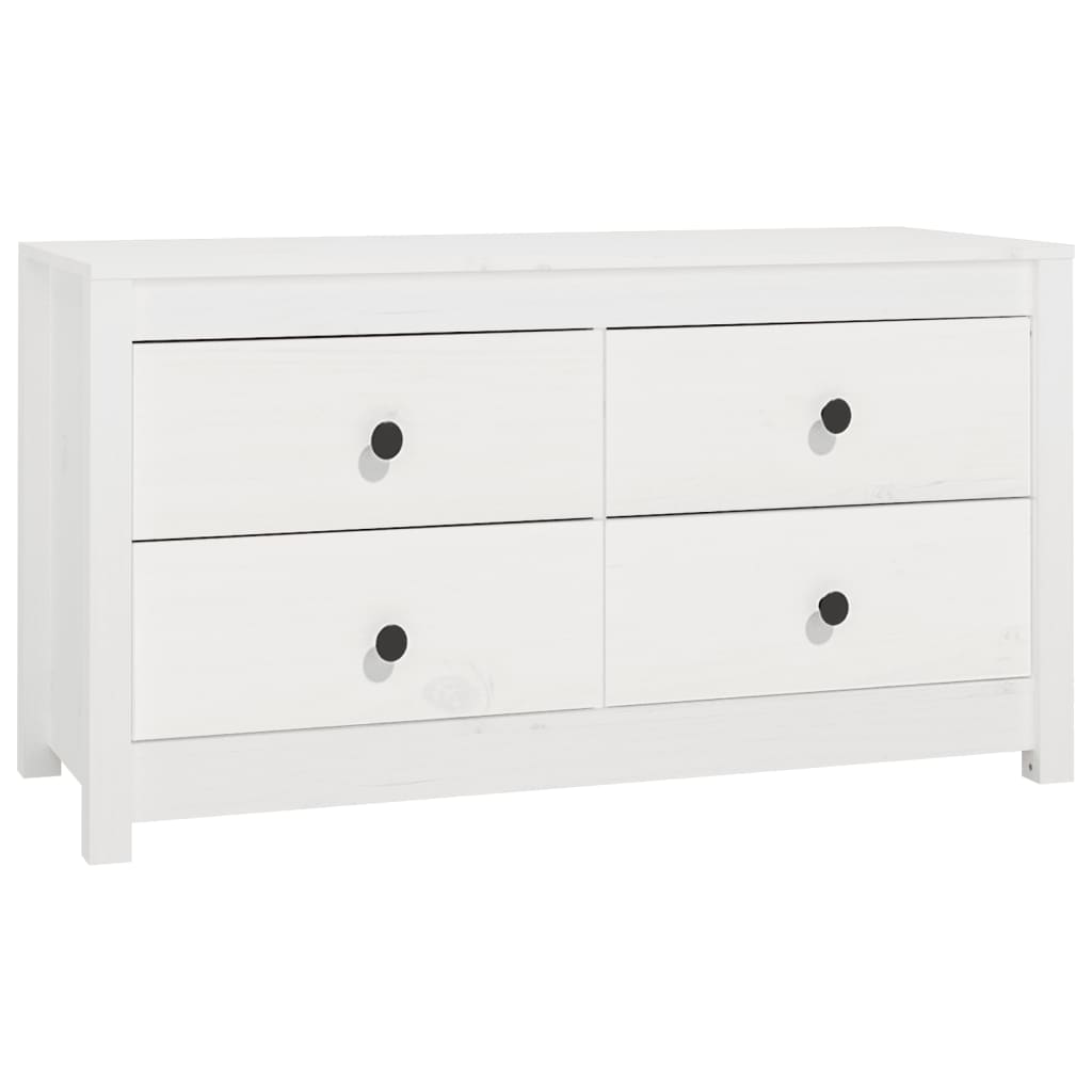 kommode 100x40x54 cm massivt fyrretræ hvid