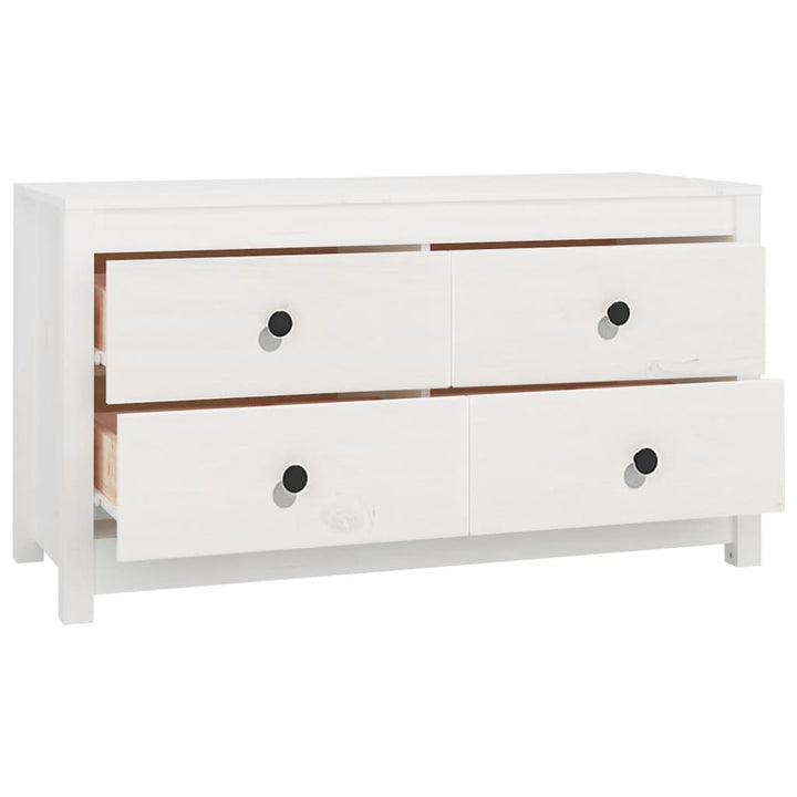 kommode 100x40x54 cm massivt fyrretræ hvid