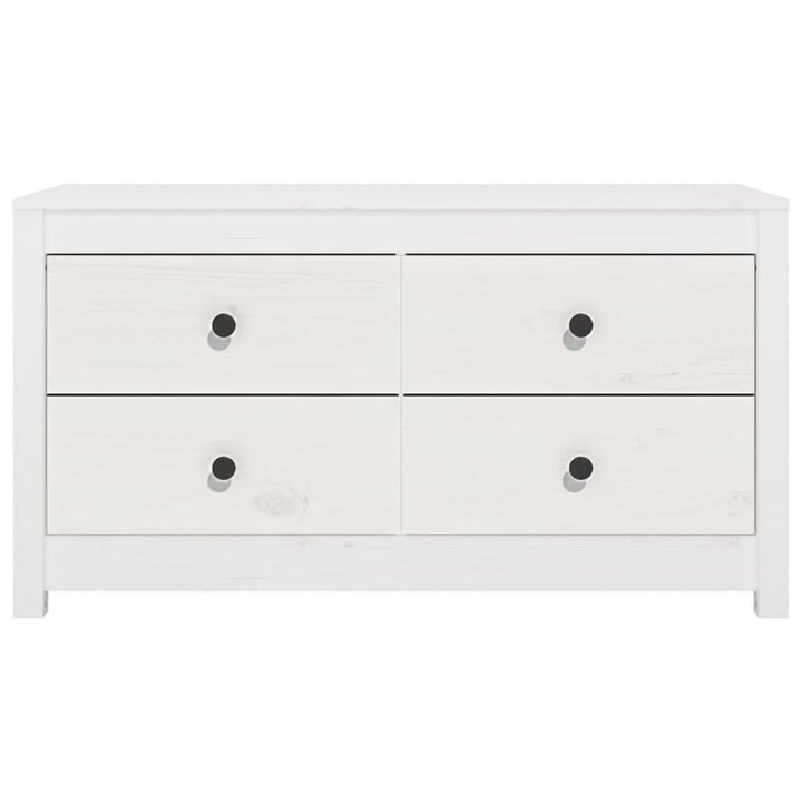 kommode 100x40x54 cm massivt fyrretræ hvid
