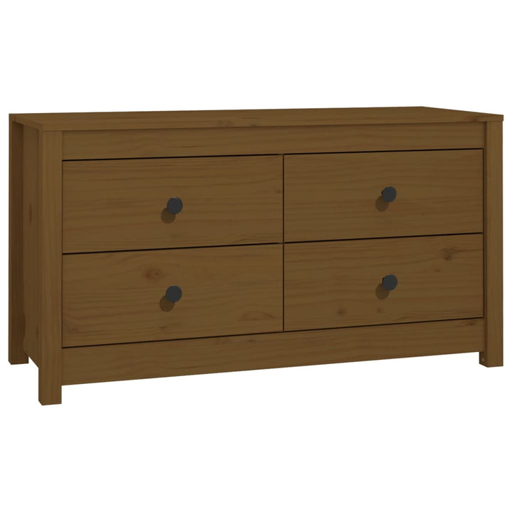 sideskab 100x40x54 cm massivt fyrretræ gyldenbrun
