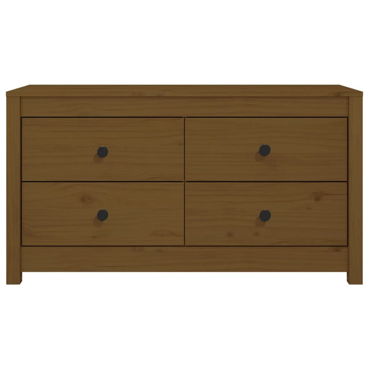 sideskab 100x40x54 cm massivt fyrretræ gyldenbrun