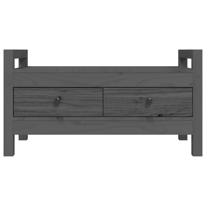 entrébænk 80x40x43 cm massivt fyrretræ grå