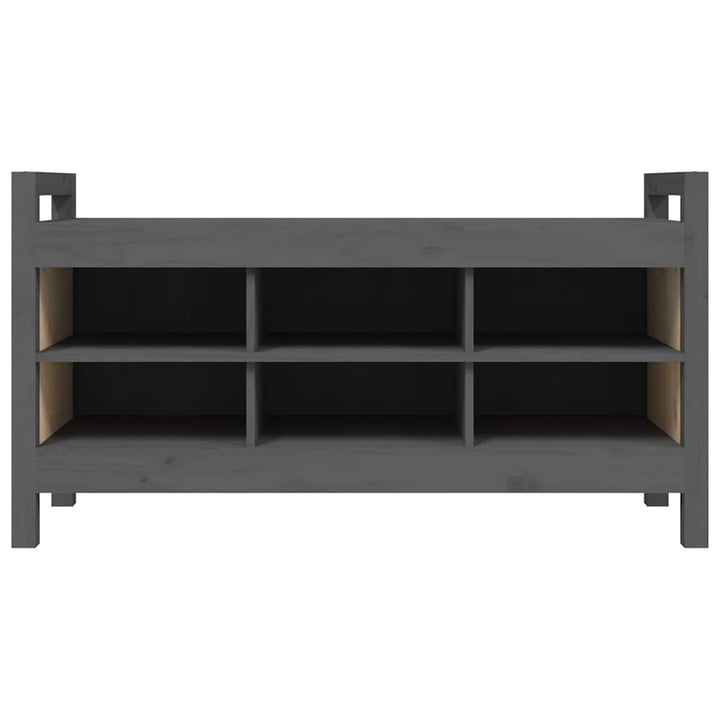 entrébænk 110x40x60 cm massivt fyrretræ grå