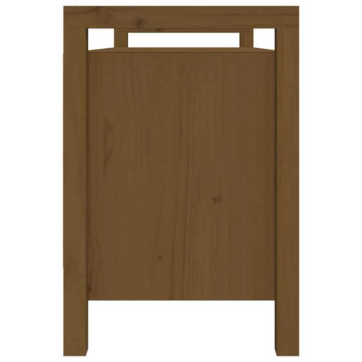 entrébænk 110x40x60 cm massivt fyrretræ gyldenbrun