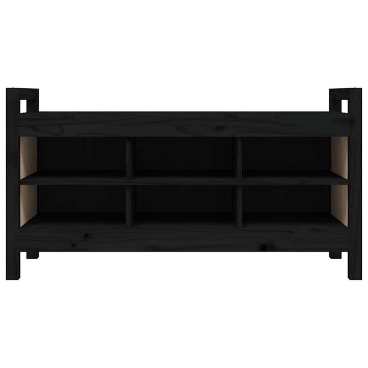 entrébænk 110x40x60 cm massivt fyrretræ sort